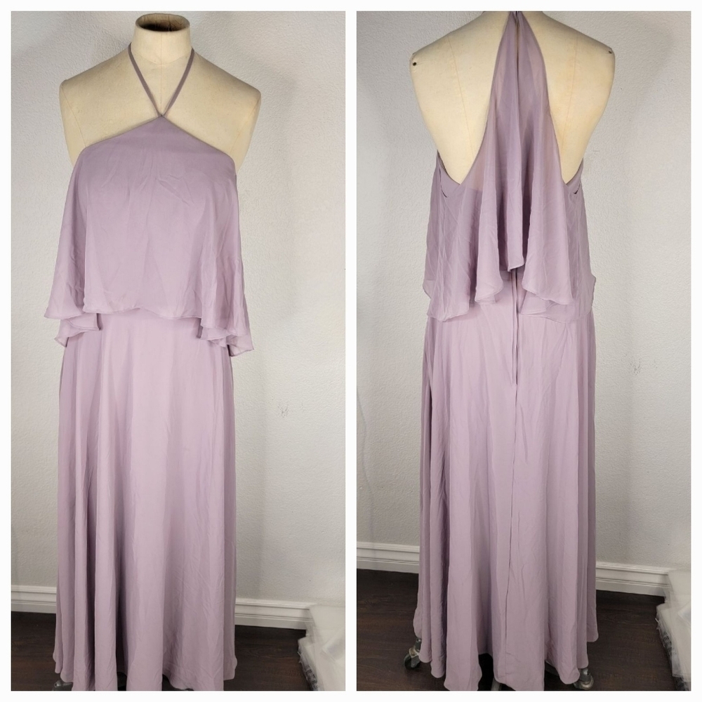 Mori Lee Lavender Halter Bridesmaid Wedding Dress